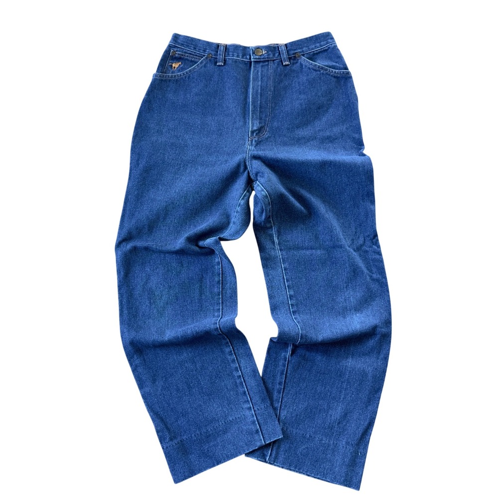 Women Wrangler Vintage 70s Jeans 14 Blue High Rise Talon Zipper Made in USA